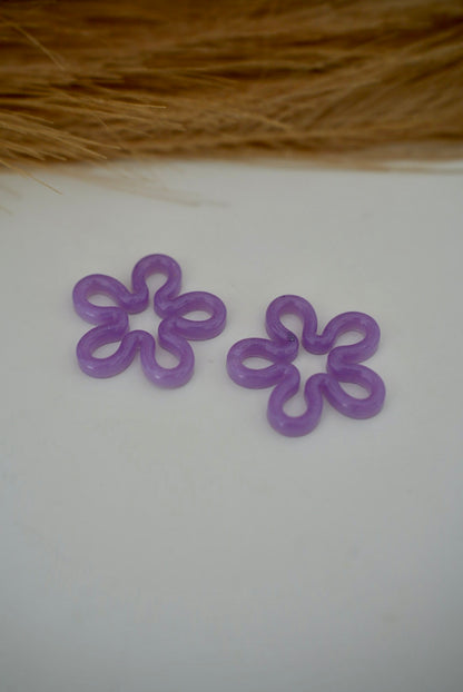 Grandes pampilles fleurs violettes