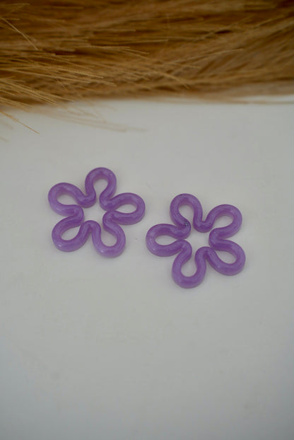 Grandes pampilles fleurs violettes